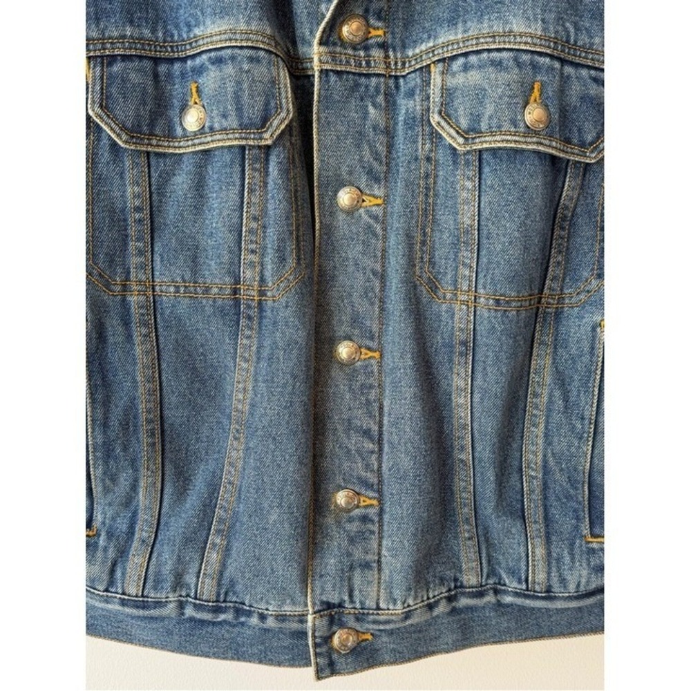 Vtg Woolrich Blanket Lined Denim Jacket Southwestern Barn Chore Aztec Trucker‎ M - Picture 6 of 10